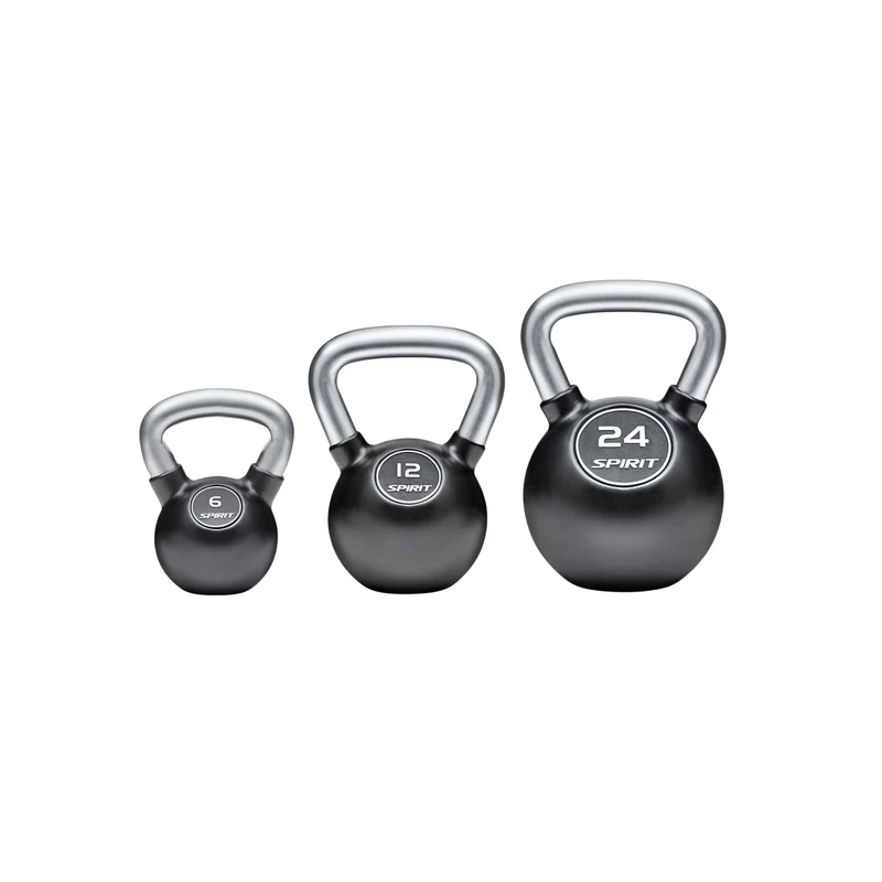 Spirit Fitness Rubber Encased Kettlebell Set inkl. Rack