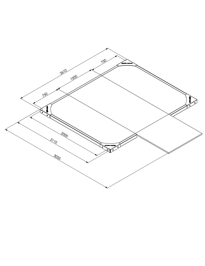Lifting Plattform für Power Rack mit Dämpfung (2m x 2.5m)