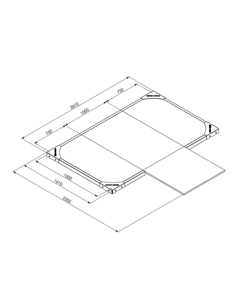 Lifting Plattform für Power Rack mit Dämpfung (1.5m x 2.5m)