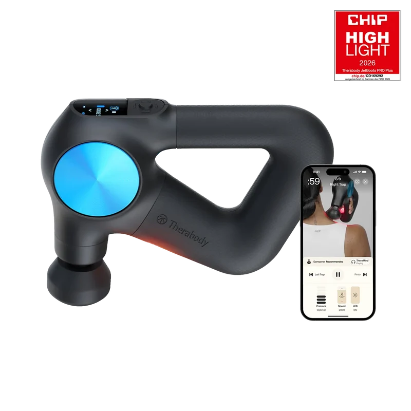 Theragun PRO Plus Massagepistole für Physiotherapie | inkl. 7 Aufsätze + Wärme- & Kältetherapie