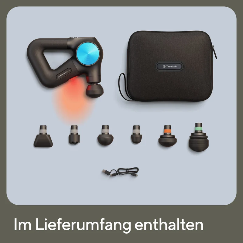 Theragun PRO Plus Massagepistole für Physiotherapie | inkl. 7 Aufsätze + Wärme- & Kältetherapie