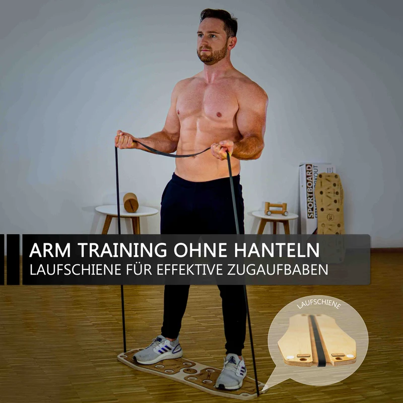 Bundle Sportboard Kork & Fitness Stange - Eigengewicht Training gegen die Schwerkraft