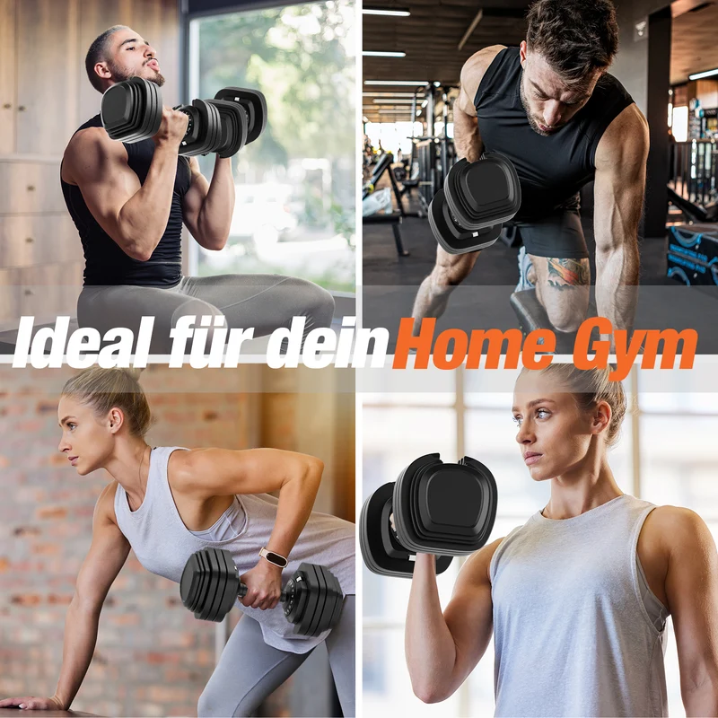 DH FitLife 2026 Neu 25kg verstellbare Hanteln Set, 18 Stufen, 18-in-1