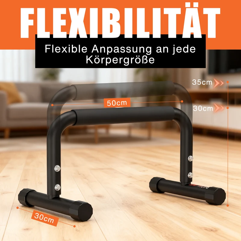 DH FitLife Parallettes verstellbar 30–35 cm, Calisthenics Equipment 200 kg