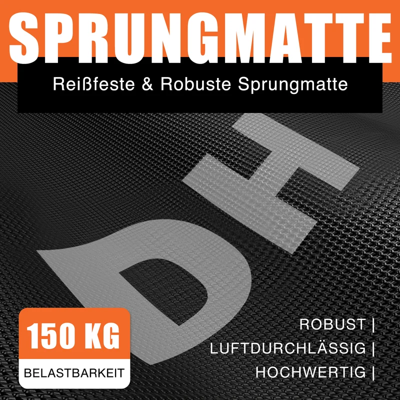 DH FitLife Fitness Trampolin Indoor Ø121 cm, klappbar, 150 kg mit Handgriff