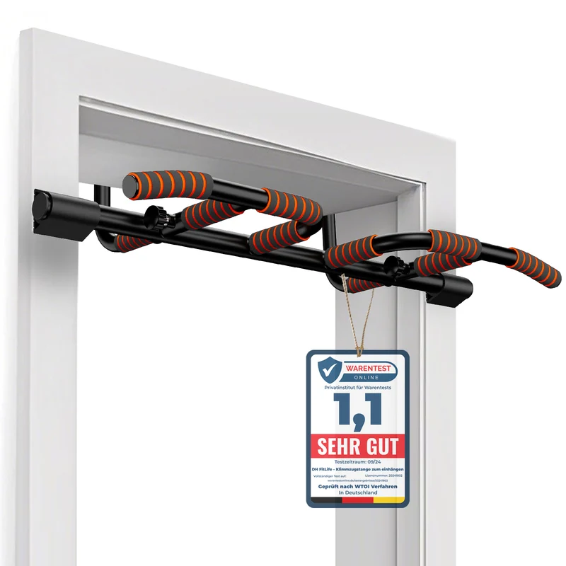 DH FitLife Klimmzugstange Türrahmen, 10 Griffe Pull Up Bar, bis 200 kg