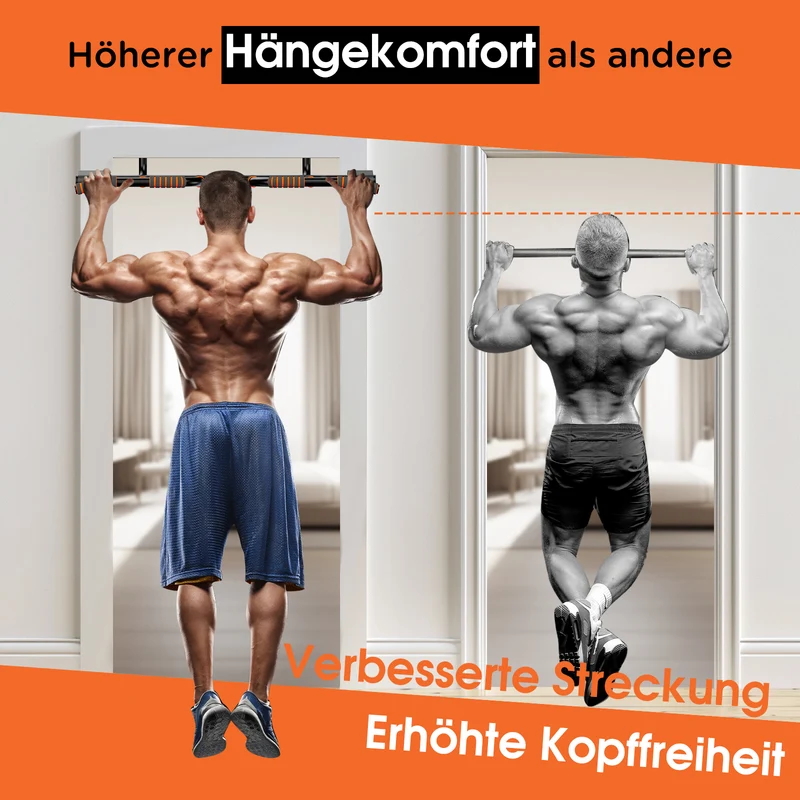 DH FitLife Klimmzugstange Türrahmen, 10 Griffe Pull Up Bar, bis 200 kg
