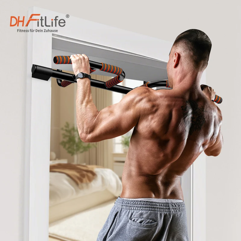 DH FitLife Klimmzugstange Türrahmen, 10 Griffe Pull Up Bar, bis 200 kg