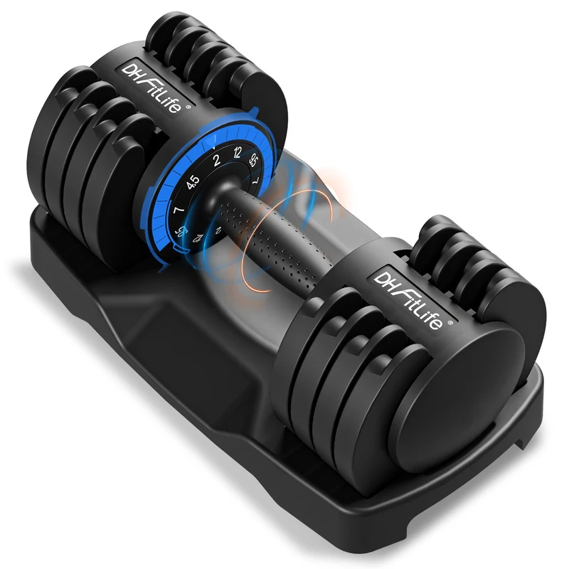 DH FitLife 12kg verstellbare Hanteln Set, 5 Stufen, Kurzhanteln 5-in-1