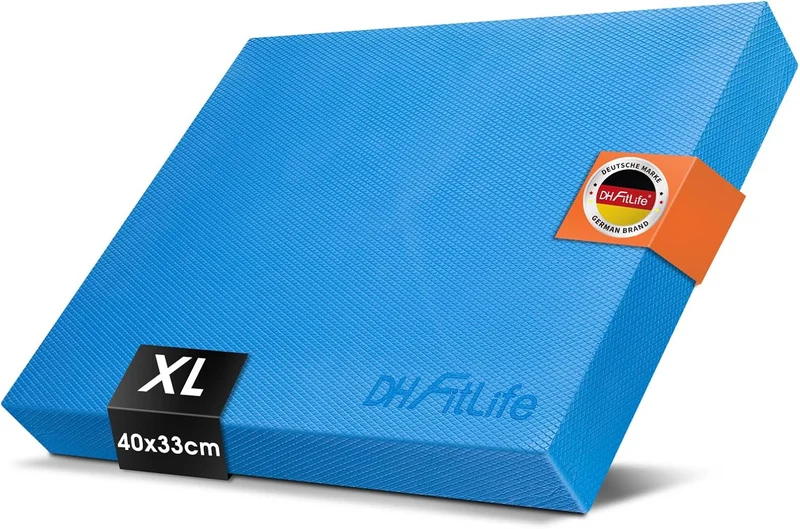 DH FitLife Balance Pad XL, Balance-kissen 40x33x6cm, Memory-Schaum, Schwarz
