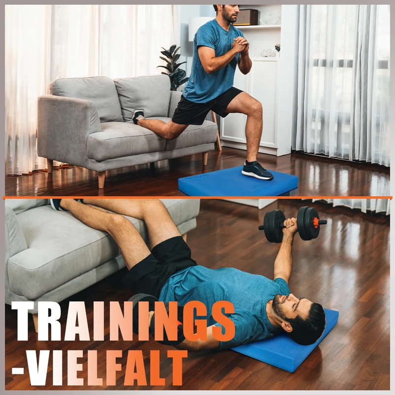 DH FitLife Balance Pad XL, Balance-kissen 40x33x6cm, Memory-Schaum, Schwarz