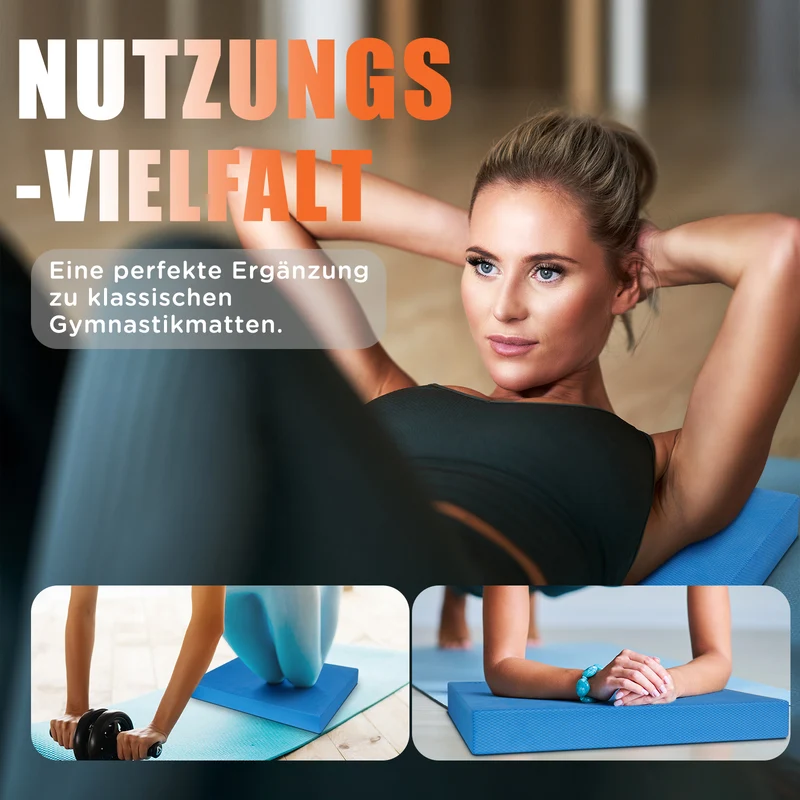 DH FitLife Balance Pad XL, Balance-kissen 40x33x6cm, Memory-Schaum, Schwarz