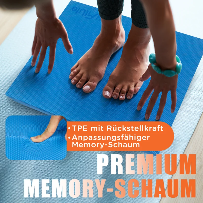 DH FitLife Balance Pad XL, Balance-kissen 40x33x6cm, Memory-Schaum, Schwarz
