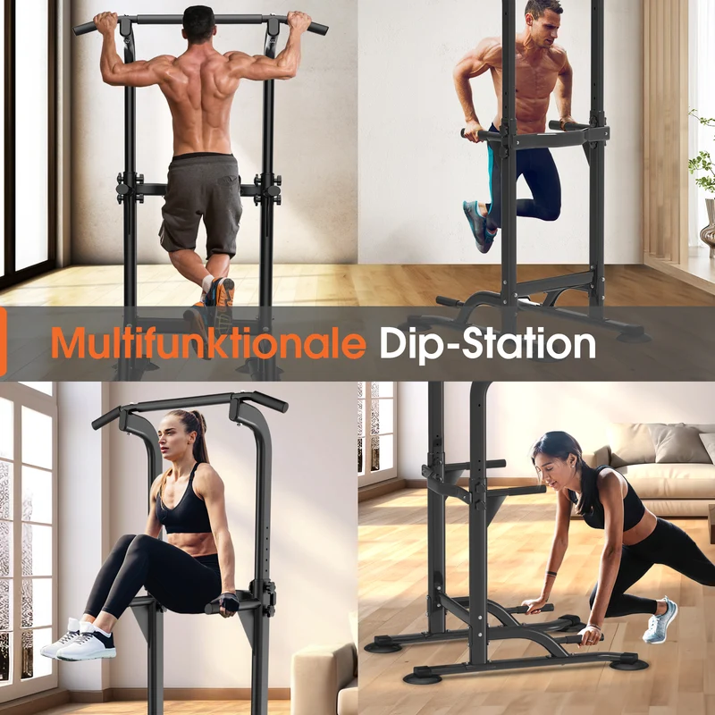 DH FitLife Klimmzugstange freistehend, Power Tower Dip Station bis 150kg