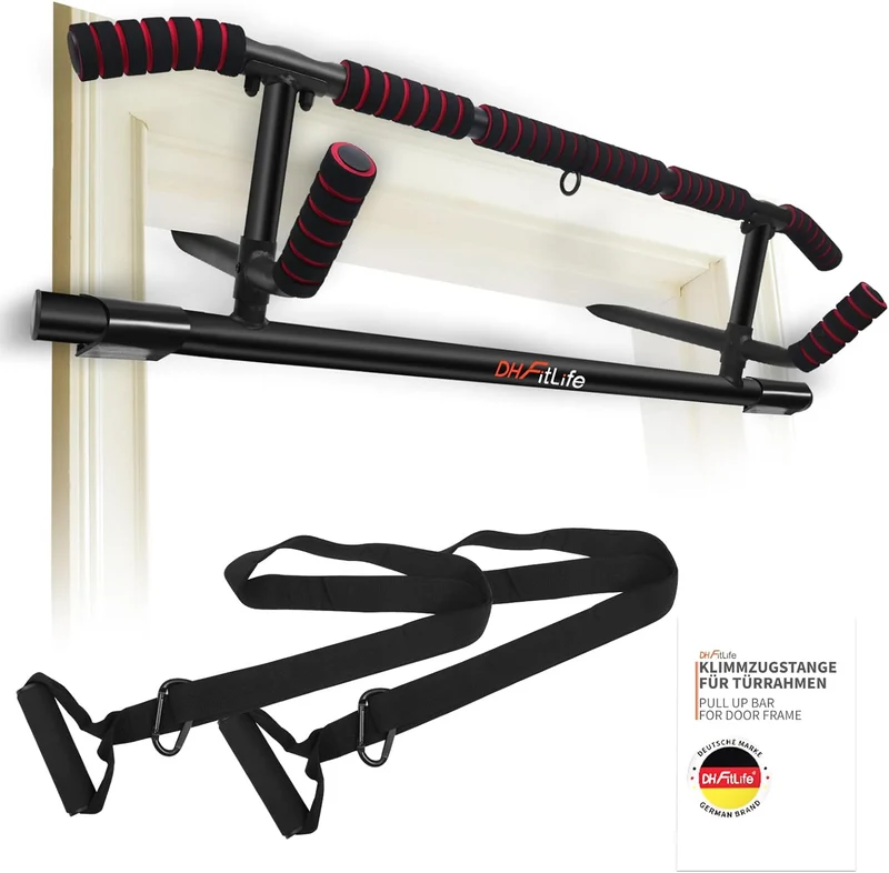 DH FitLife Klimmzugstange Türrahmen, 4-in-1 Pull Up Bar, bis 200 kg