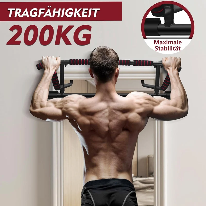 DH FitLife Klimmzugstange Türrahmen, 4-in-1 Pull Up Bar, bis 200 kg
