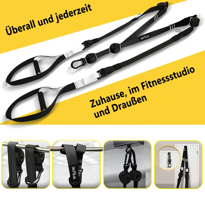 DH-FitLife Schlingentrainer, Sling Trainer Set für Krafttraining und Ganzkörpertraining