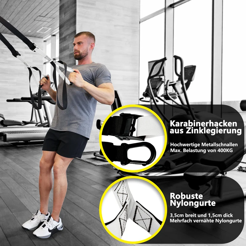 DH-FitLife Schlingentrainer, Sling Trainer Set für Krafttraining und Ganzkörpertraining