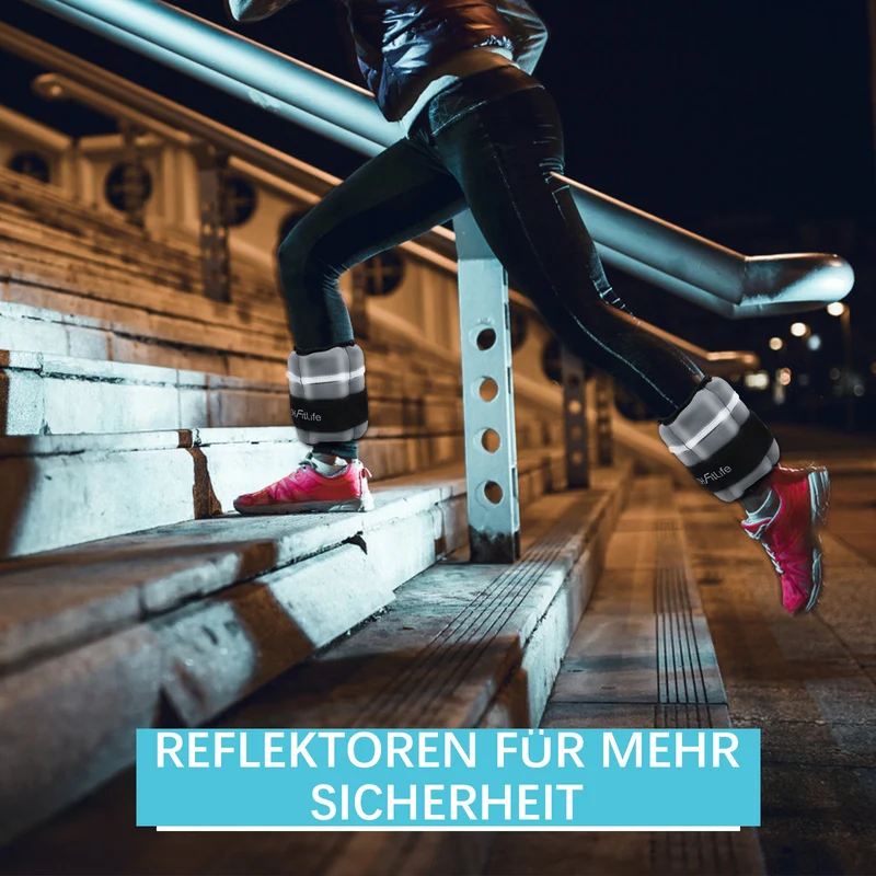 DH FitLife 2×2,5 kg Gewichtsmanschetten Fuß, 5 Gewichte für Beine