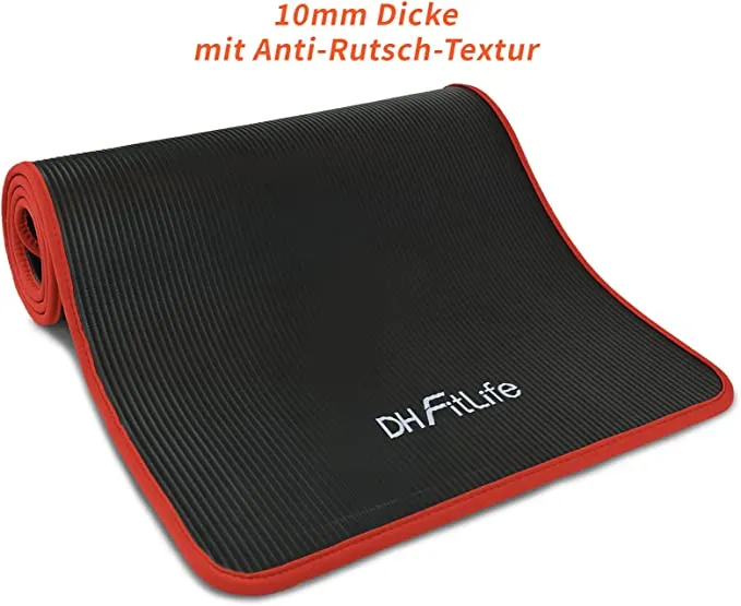 DH FitLife Trainingsmatte Fitnessmatte, Sportmatte 183*61*1 cm
