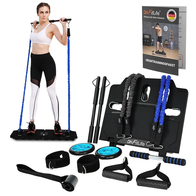 DH FitLife vollständiges Heimtrainingspaket, klappbare Fitnessgeräte für Zuhause