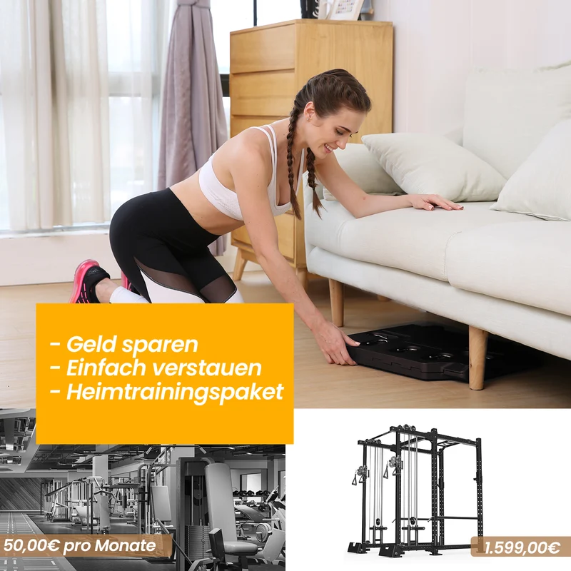 DH FitLife vollständiges Heimtrainingspaket, klappbare Fitnessgeräte für Zuhause