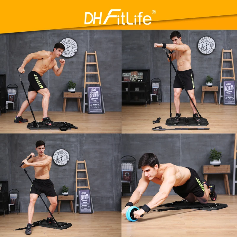 DH FitLife vollständiges Heimtrainingspaket, klappbare Fitnessgeräte für Zuhause