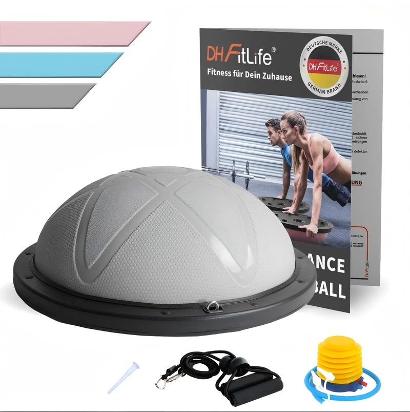DH FitLife Balance Ball, Yoga Gleichgewichtstrainer Φ60*22cm bis 200 KG belastbar