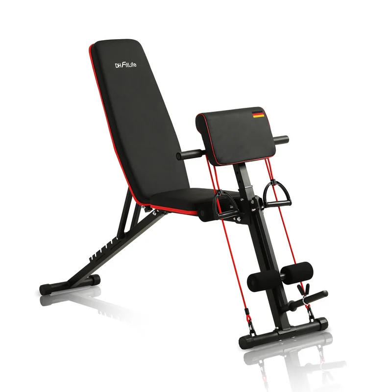 DH FitLife Hantelbank klappbar mit Curlbank und Beinstrecker
