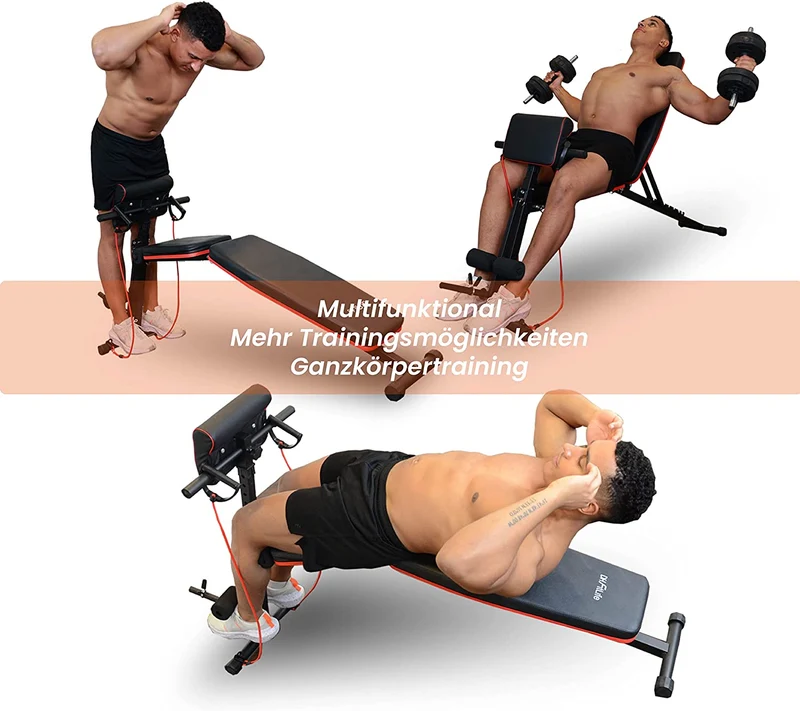 DH FitLife Hantelbank klappbar mit Curlbank und Beinstrecker