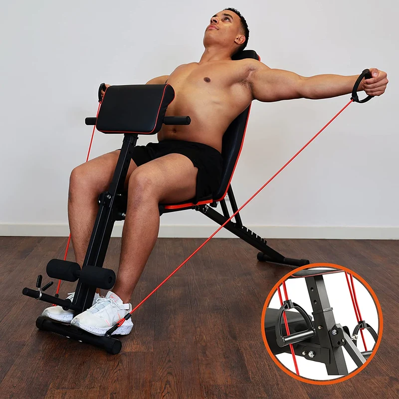 DH FitLife Hantelbank klappbar mit Curlbank und Beinstrecker