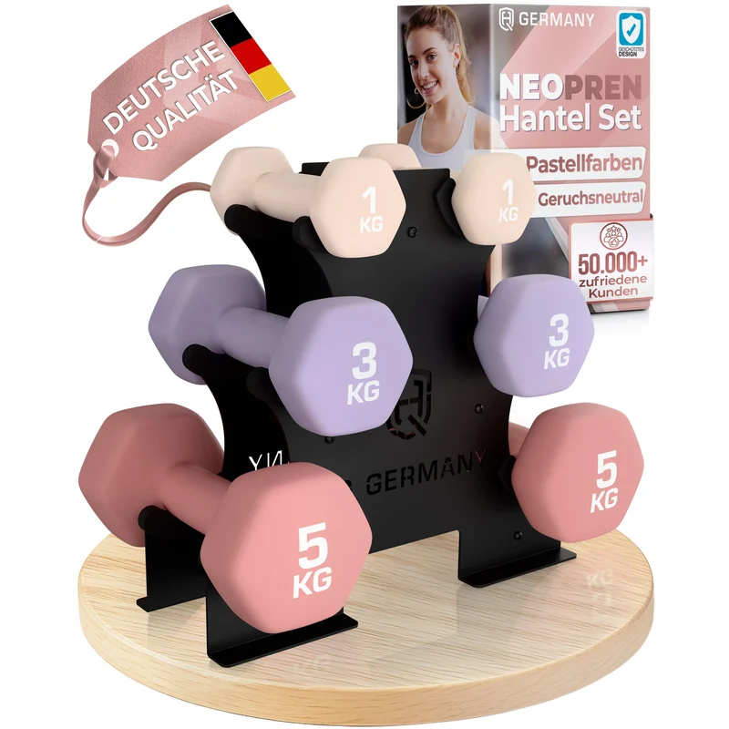 Neopren Hanteln | 18kg Set inkl. Metallständer