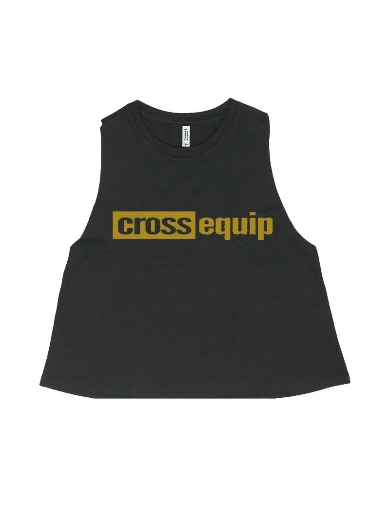 cross equip – Damen Crop Top Schwarz/Gold