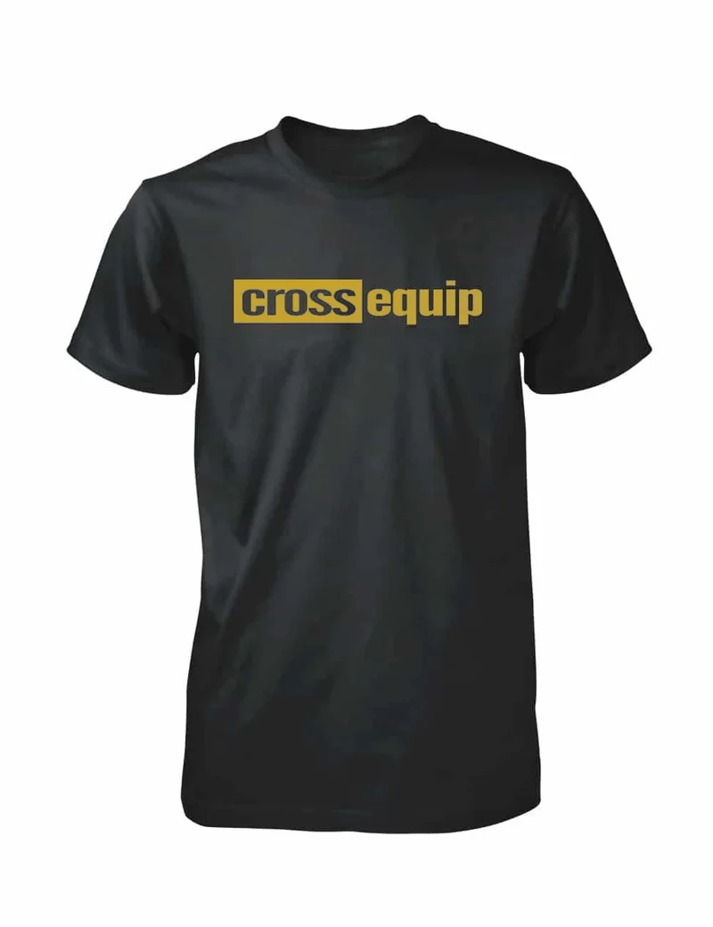 cross equip – Herren T-Shirt Schwarz/Gold