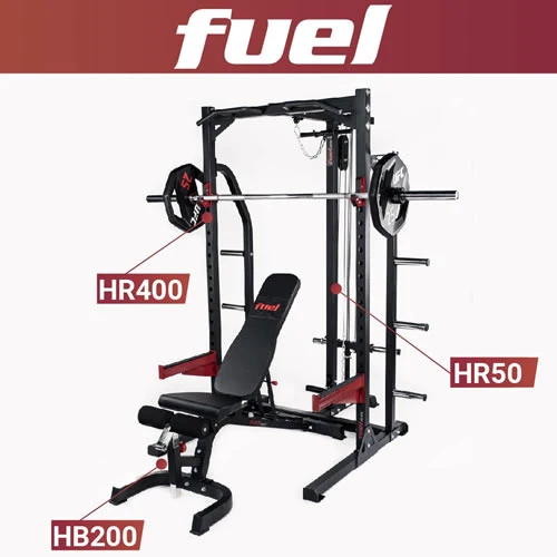FUEL Fitness HR400 Home Gym Set inkl. Latzug, Hanteln und Hantelscheiben