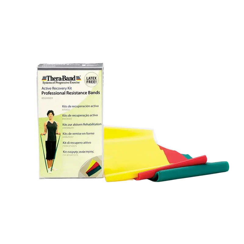 Latexfreies TheraBand Set für Anfänger – Gelb, Rot, Grün | je 1,50 m
