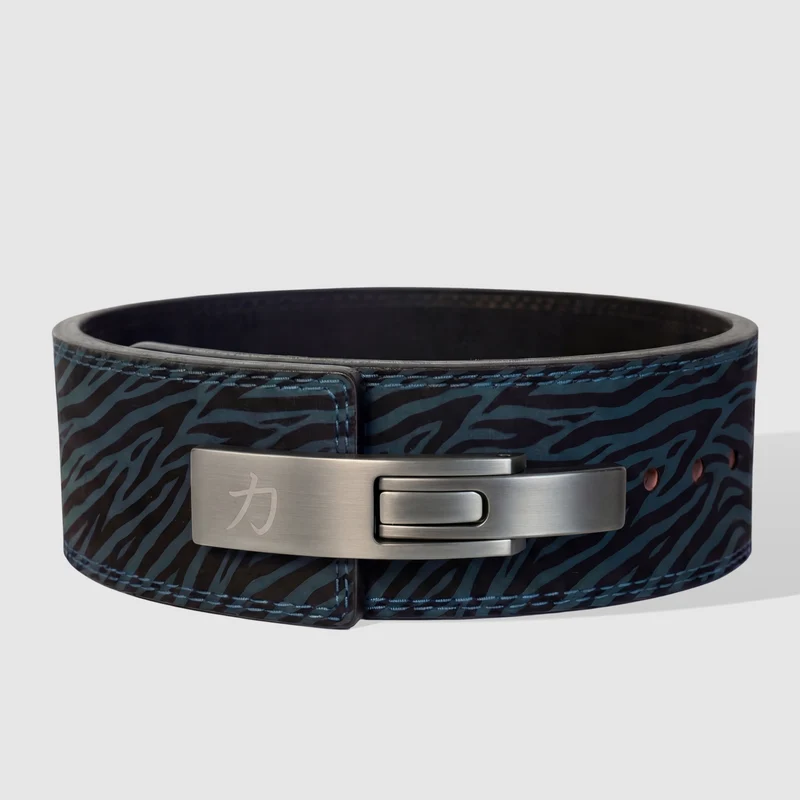 Blue Tiger Print Lever Belt, 10mm - IPF Approved