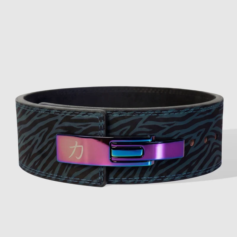 Blue Tiger Print Lever Belt, 10mm - IPF Approved
