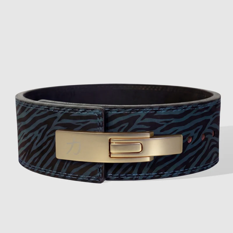 Blue Tiger Print Lever Belt, 10mm - IPF Approved