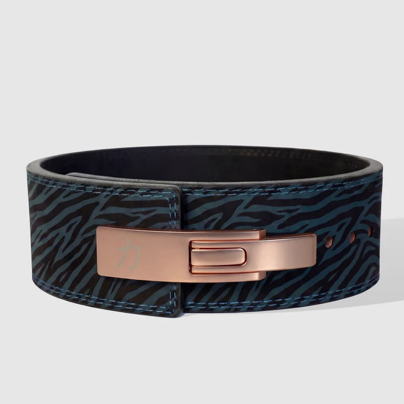 Blue Tiger Print Lever Belt, 10mm - IPF Approved