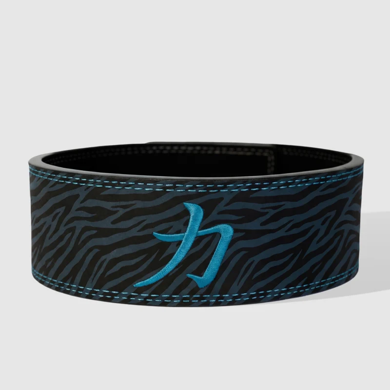 Blue Tiger Print Lever Belt, 10mm - IPF Approved