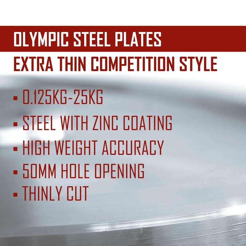 Powerlifting Steel Plates, Galvanised Zinc - Sets