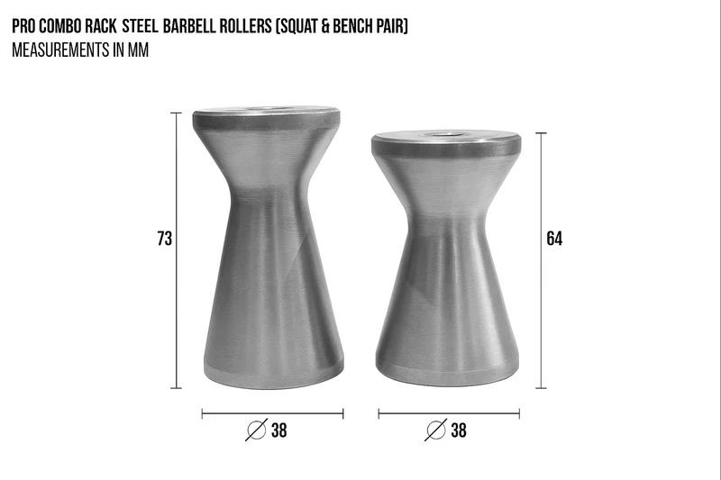 Pro Combo Rack Stainless Steel Barbell Rollers (Squat & Bench Pair)