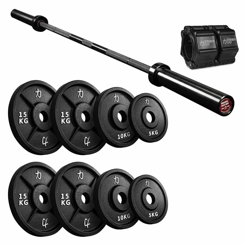 Versatile Beginner Foundation Package | 90KG Cast Iron Plates Set & Olympic Bar
