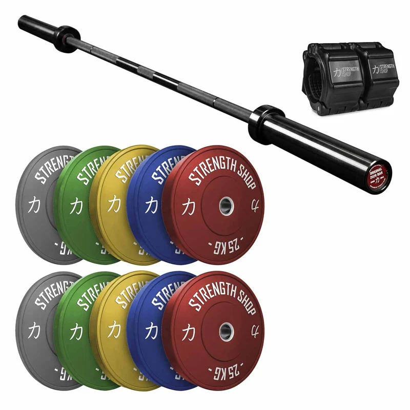 Dynamic Training Bundle | 150KG Bumper Plates Set & Olympic Bar