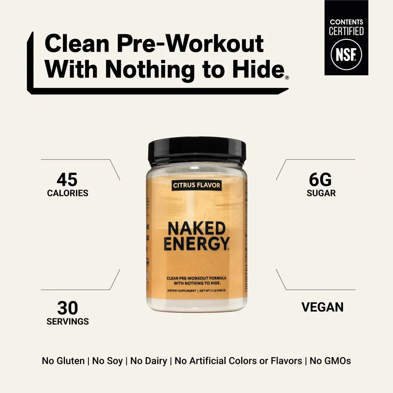 Citrus Pre Workout Supplement | Naked Energy - 30 Servings
