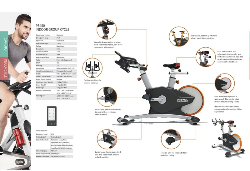 Impulse® Pro PREMIUM Indoor Cycle PS450 mit MAGNETBREMSE