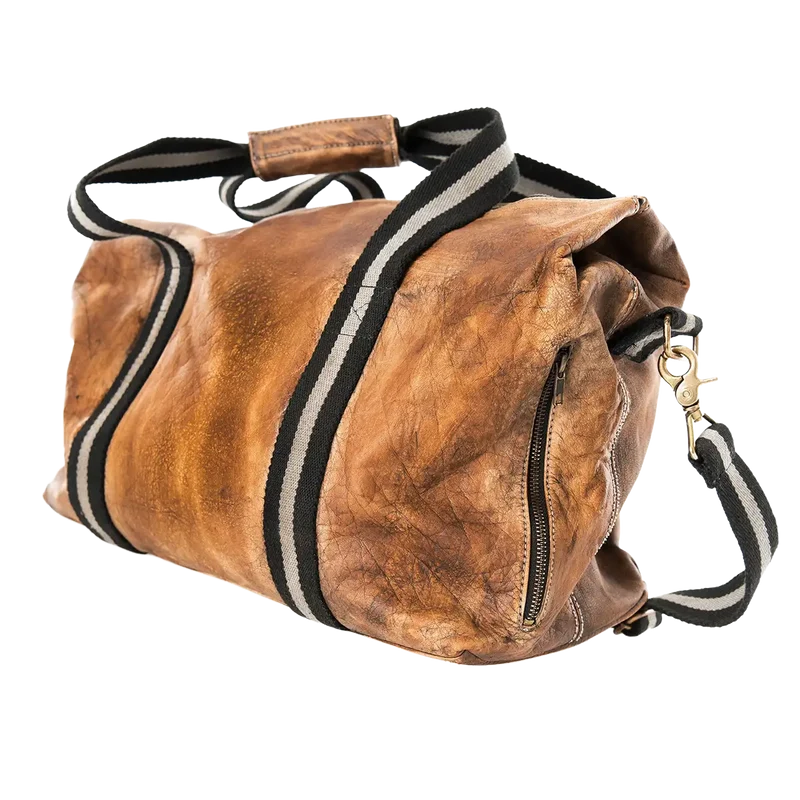 Weekender Tasche aus echtem Rindsleder | inkl. Innentasche + Einschubtasche außen | ca. 42 x 20 x 35 cm