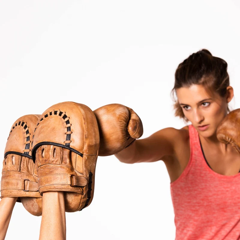 Pratzen aus echtem Rindsleder | Perfekt für Boxen, Kickboxen, Taekwondo | 2 Stück