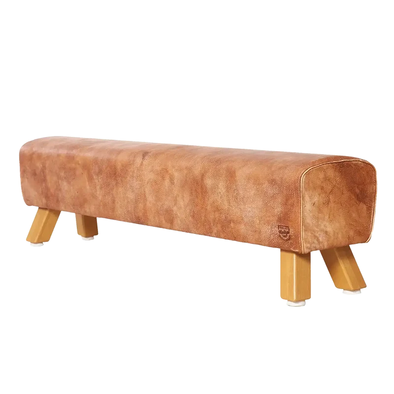 Turnpferd mit Bezug aus echtem Rindsleder | 165 x 35 x 45 cm